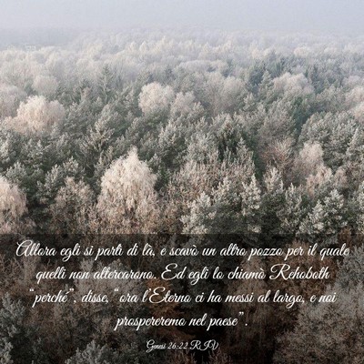 Picture 03 - Genesi 26:22 RIV - Allora egli si partì di là, e scavò un altro - Bible Verse Picture