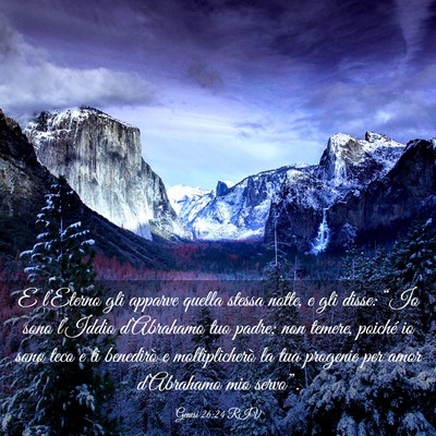 Picture 03 - Genesi 26:24 RIV - E l’Eterno gli apparve quella stessa notte, e - Bible Verse Picture