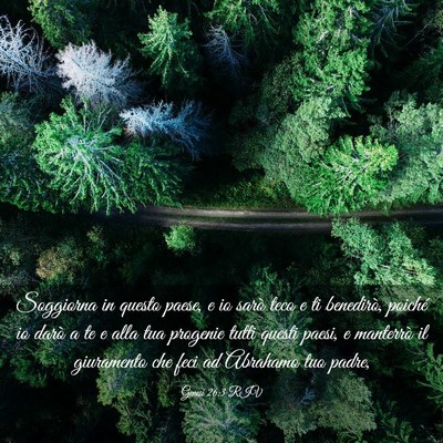 Picture 03 - Genesi 26:3 RIV - Soggiorna in questo paese, e io sarò teco e ti - Bible Verse Picture