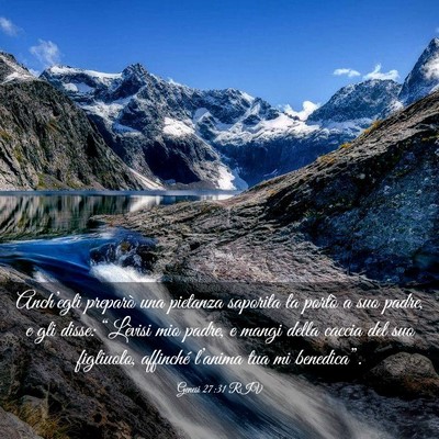 Picture 03 - Genesi 27:31 RIV - Anch’egli preparò una pietanza saporita la - Bible Verse Picture