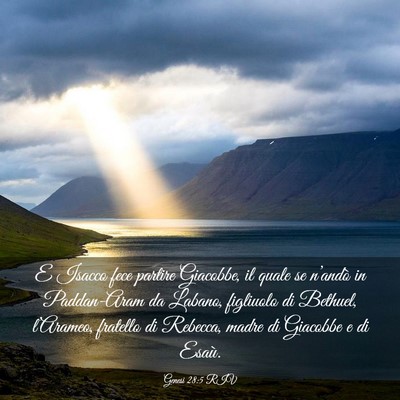 Picture 03 - Genesi 28:5 RIV - E Isacco fece partire Giacobbe, il quale se - Bible Verse Picture