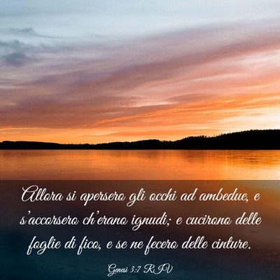 Picture 03 - Genesi 3:7 RIV - Allora si apersero gli occhi ad ambedue, e - Bible Verse Picture