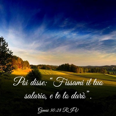 Picture 03 - Genesi 30:28 RIV - Poi disse: “Fissami il tuo salario, e te lo - Bible Verse Picture