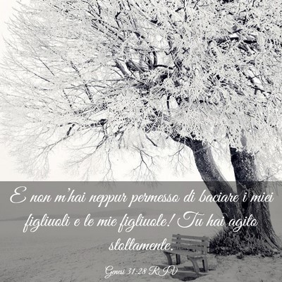 Picture 03 - Genesi 31:28 RIV - E non m’hai neppur permesso di baciare i miei - Bible Verse Picture