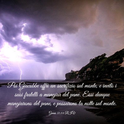 Picture 03 - Genesi 31:54 RIV - Poi Giacobbe offrì un sacrifizio sul monte, e - Bible Verse Picture
