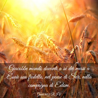 Picture 03 - Genesi 32:3 RIV - Giacobbe mandò davanti a sé dei messi a Esaù - Bible Verse Picture