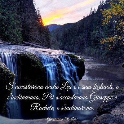 Picture 03 - Genesi 33:7 RIV - S’accostarono anche Lea e i suoi figliuoli, e - Bible Verse Picture