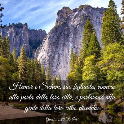 Picture 03 - Genesi 34:20 RIV - Hemor e Sichem, suo figliuolo, vennero alla porta - Bible Verse Picture