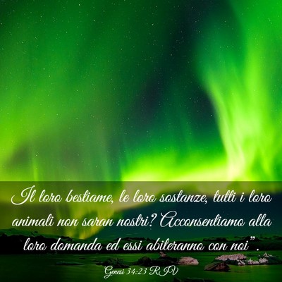 Picture 03 - Genesi 34:23 RIV - Il loro bestiame, le loro sostanze, tutti i loro - Bible Verse Picture