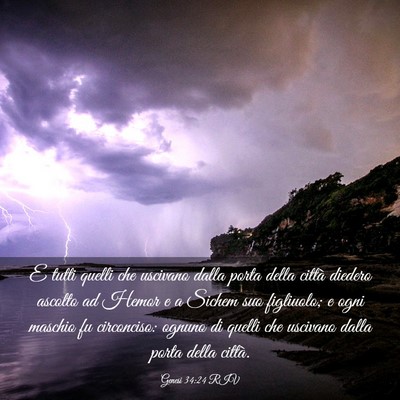 Picture 03 - Genesi 34:24 RIV - E tutti quelli che uscivano dalla porta della - Bible Verse Picture