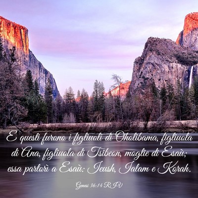 Picture 03 - Genesi 36:14 RIV - E questi furono i figliuoli di Oholibama, - Bible Verse Picture