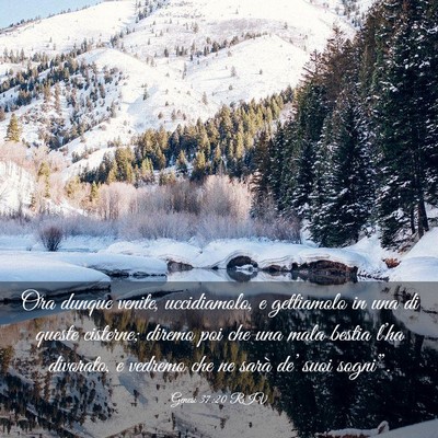 Picture 03 - Genesi 37:20 RIV - Ora dunque venite, uccidiamolo, e gettiamolo in - Bible Verse Picture