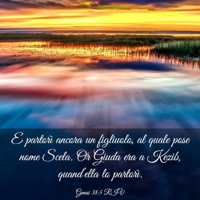 Picture 03 - Genesi 38:5 RIV - E partorì ancora un figliuolo, al quale pose - Bible Verse Picture
