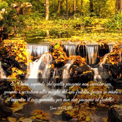 Picture 03 - Genesi 38:9 RIV - E Onan, sapendo che quella progenie non sarebbe - Bible Verse Picture