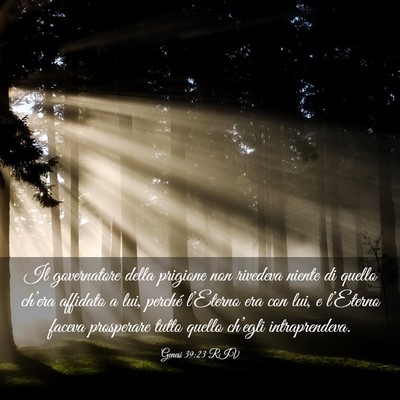 Picture 03 - Genesi 39:23 RIV - Il governatore della prigione non rivedeva niente - Bible Verse Picture