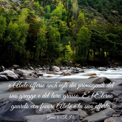 Picture 03 - Genesi 4:4 RIV - e Abele offerse anch’egli dei primogeniti del - Bible Verse Picture