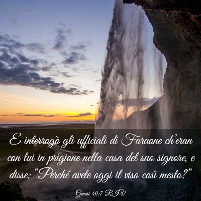 Picture 03 - Genesi 40:7 RIV - E interrogò gli ufficiali di Faraone ch’eran - Bible Verse Picture