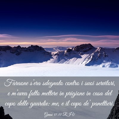Picture 03 - Genesi 41:10 RIV - Faraone s’era sdegnato contro i suoi servitori, - Bible Verse Picture