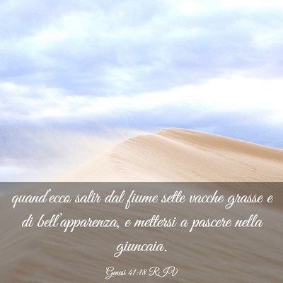 Picture 03 - Genesi 41:18 RIV - quand’ecco salir dal fiume sette vacche grasse - Bible Verse Picture