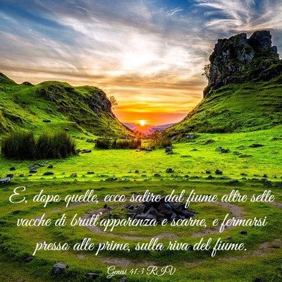 Picture 03 - Genesi 41:3 RIV - E, dopo quelle, ecco salire dal fiume altre sette - Bible Verse Picture