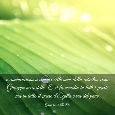 Picture 03 - Genesi 41:54 RIV - e cominciarono a venire i sette anni della - Bible Verse Picture