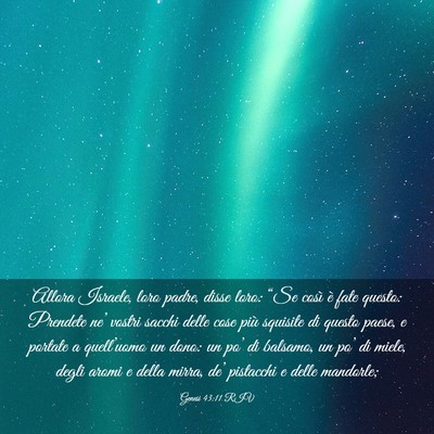 Picture 03 - Genesi 43:11 RIV - Allora Israele, loro padre, disse loro: “Se - Bible Verse Picture