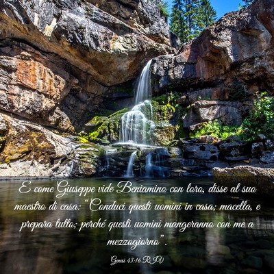 Picture 03 - Genesi 43:16 RIV - E come Giuseppe vide Beniamino con loro, disse al - Bible Verse Picture