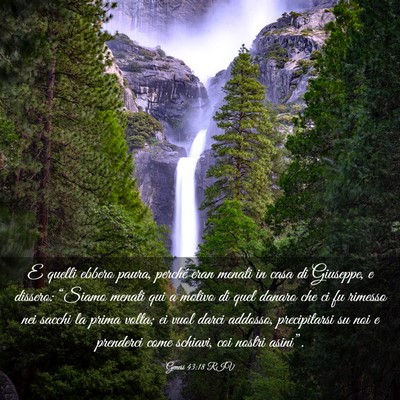 Picture 03 - Genesi 43:18 RIV - E quelli ebbero paura, perché eran menati in - Bible Verse Picture