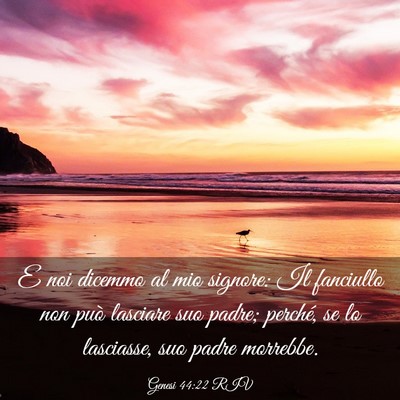 Picture 03 - Genesi 44:22 RIV - E noi dicemmo al mio signore: Il fanciullo non - Bible Verse Picture