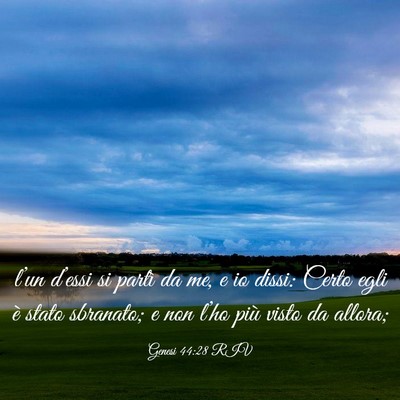 Picture 03 - Genesi 44:28 RIV - l’un d’essi si partì da me, e io dissi: - Bible Verse Picture