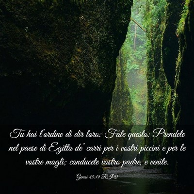 Picture 03 - Genesi 45:19 RIV - Tu hai l’ordine di dir loro: Fate questo: - Bible Verse Picture