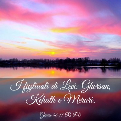 Picture 03 - Genesi 46:11 RIV - I figliuoli di Levi: Gherson, Kehath e - Bible Verse Picture