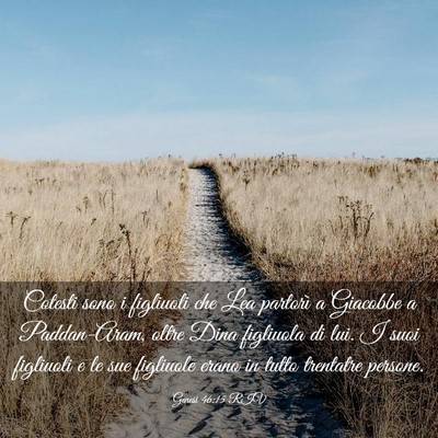 Picture 03 - Genesi 46:15 RIV - Cotesti sono i figliuoli che Lea partorì a - Bible Verse Picture