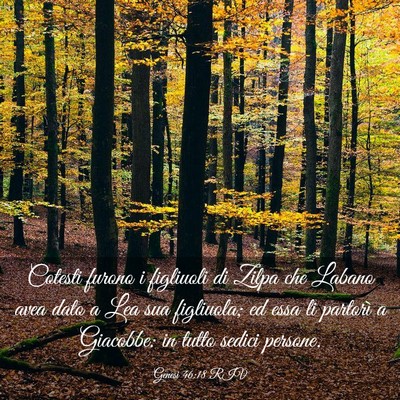Picture 03 - Genesi 46:18 RIV - Cotesti furono i figliuoli di Zilpa che Labano - Bible Verse Picture