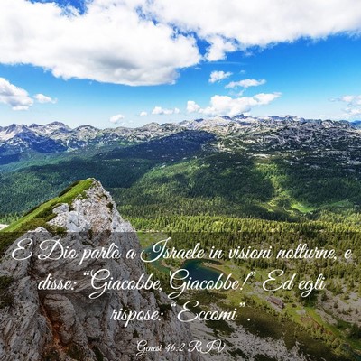 Picture 03 - Genesi 46:2 RIV - E Dio parlò a Israele in visioni notturne, e - Bible Verse Picture