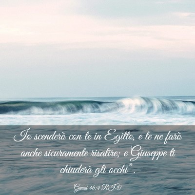 Picture 03 - Genesi 46:4 RIV - Io scenderò con te in Egitto, e te ne farò - Bible Verse Picture