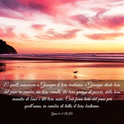 Picture 03 - Genesi 47:17 RIV - E quelli menarono a Giuseppe il loro bestiame; e - Bible Verse Picture