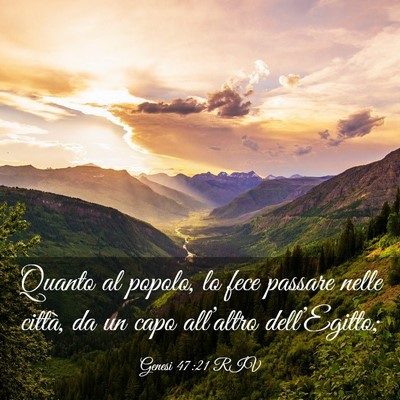 Picture 03 - Genesi 47:21 RIV - Quanto al popolo, lo fece passare nelle città, - Bible Verse Picture