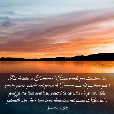 Picture 03 - Genesi 47:4 RIV - Poi dissero a Faraone: “Siam venuti per - Bible Verse Picture
