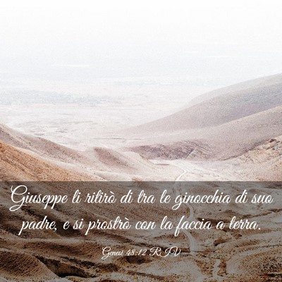 Picture 03 - Genesi 48:12 RIV - Giuseppe li ritirò di tra le ginocchia di suo - Bible Verse Picture