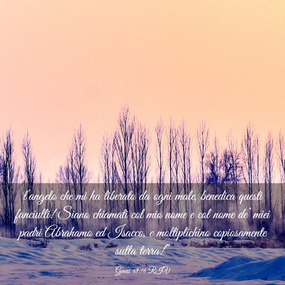 Picture 03 - Genesi 48:16 RIV - l’angelo che mi ha liberato da ogni male, - Bible Verse Picture