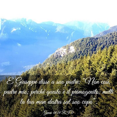 Picture 03 - Genesi 48:18 RIV - E Giuseppe disse a suo padre: “Non così, padre - Bible Verse Picture