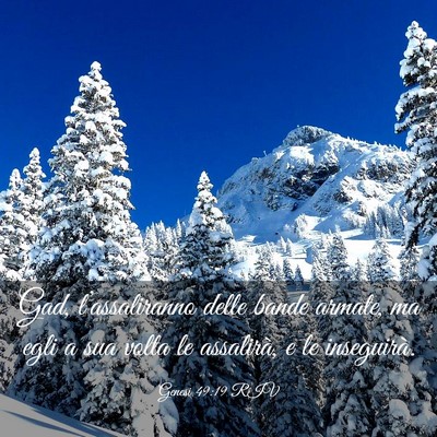 Picture 03 - Genesi 49:19 RIV - Gad, l’assaliranno delle bande armate, ma egli - Bible Verse Picture