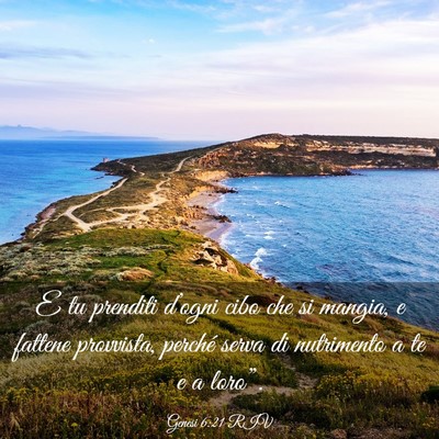 Picture 03 - Genesi 6:21 RIV - E tu prenditi d’ogni cibo che si mangia, e - Bible Verse Picture