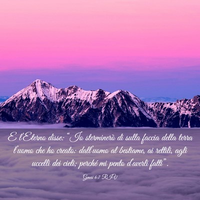 Picture 03 - Genesi 6:7 RIV - E l’Eterno disse: “Io sterminerò di sulla - Bible Verse Picture