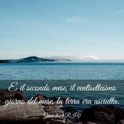 Picture 03 - Genesi 8:14 RIV - E il secondo mese, il ventisettesimo giorno del - Bible Verse Picture