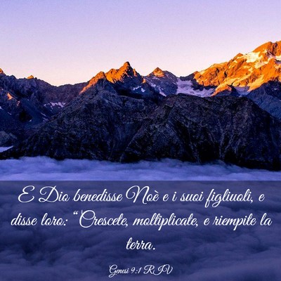 Picture 03 - Genesi 9:1 RIV - E Dio benedisse Noè e i suoi figliuoli, e disse - Bible Verse Picture