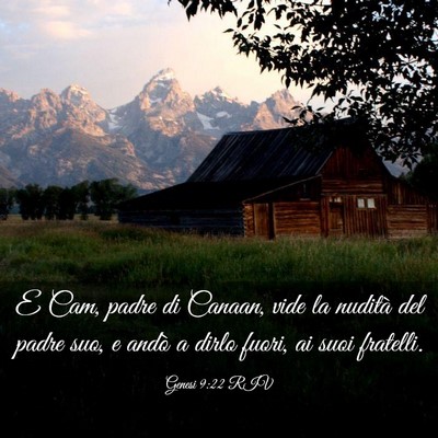 Picture 03 - Genesi 9:22 RIV - E Cam, padre di Canaan, vide la nudità del padre - Bible Verse Picture