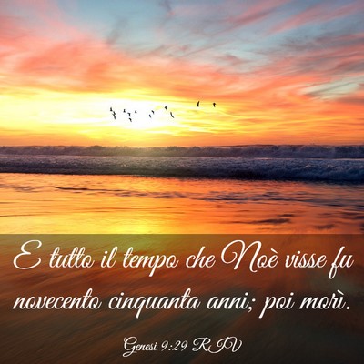 Picture 03 - Genesi 9:29 RIV - E tutto il tempo che Noè visse fu novecento - Bible Verse Picture