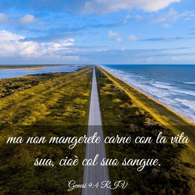 Picture 03 - Genesi 9:4 RIV - ma non mangerete carne con la vita sua, cioè col - Bible Verse Picture
